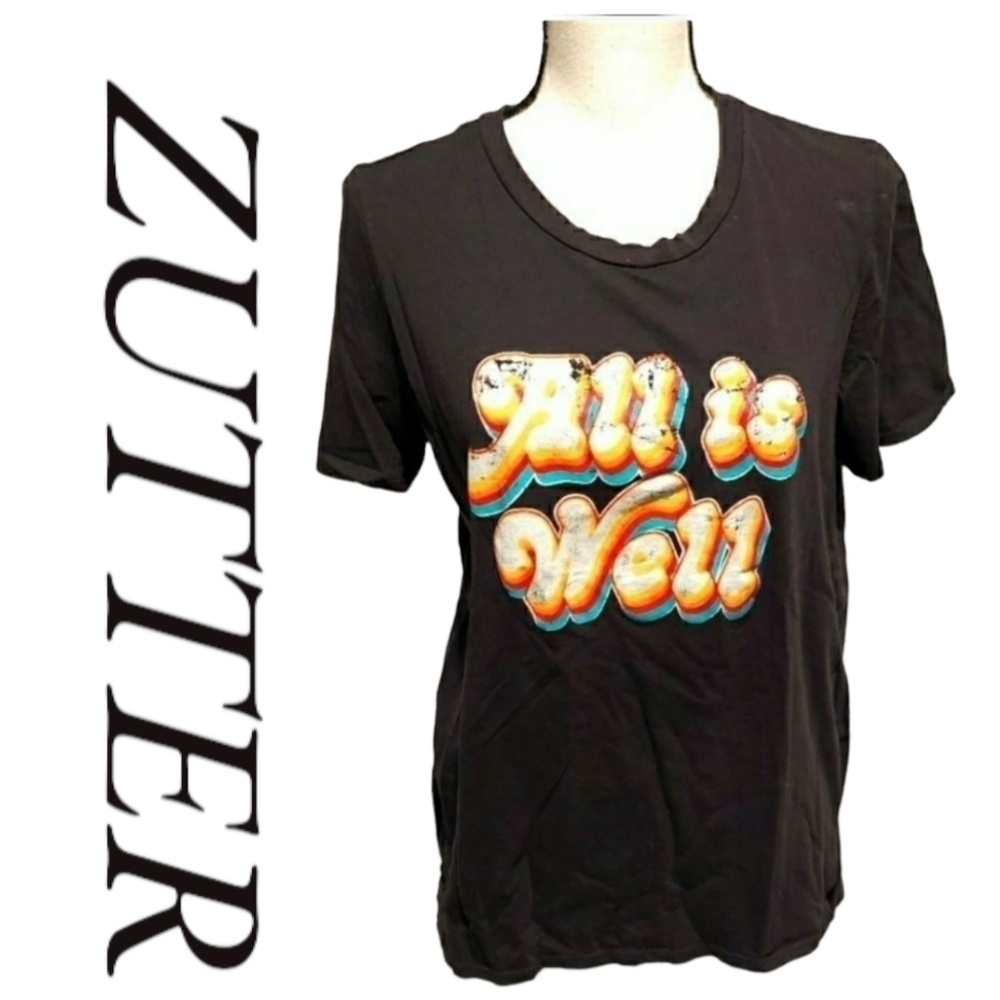 Zutter All is Well tee Black womens size large